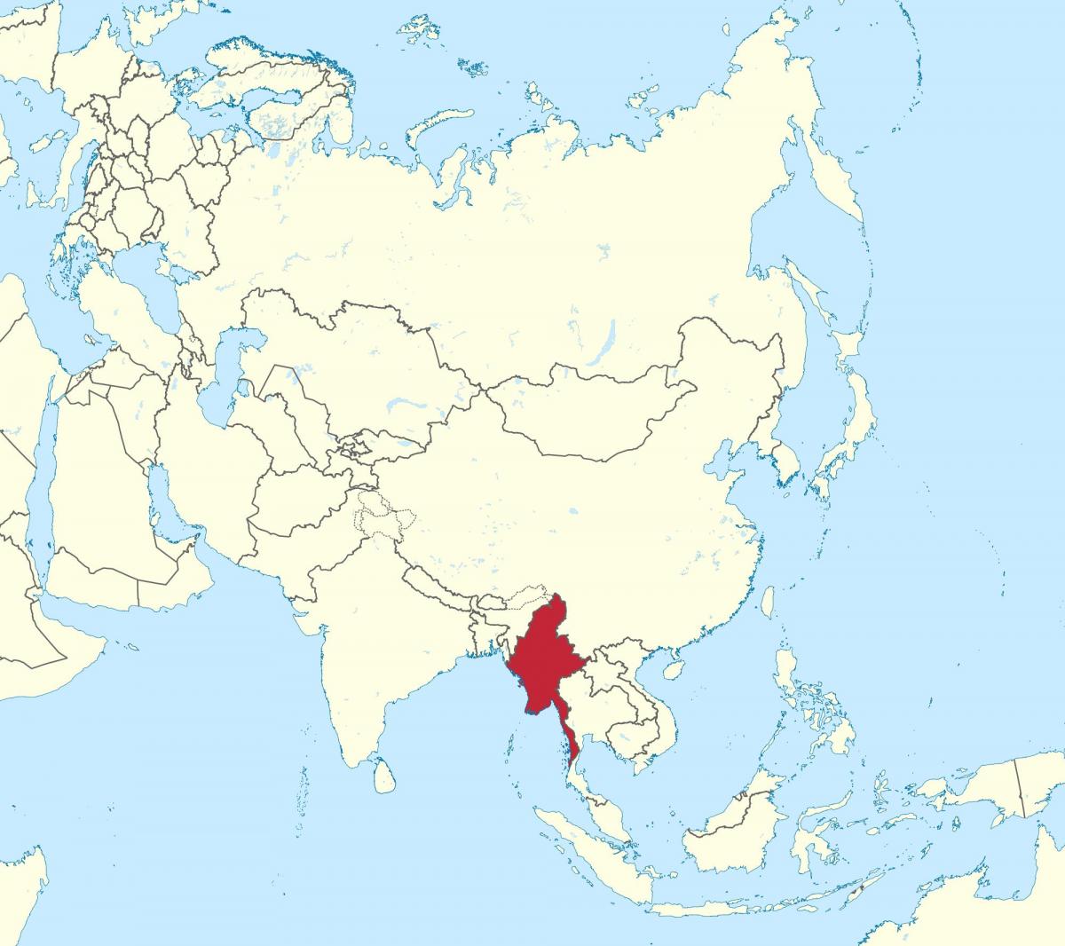 world map Myanmar Burma
