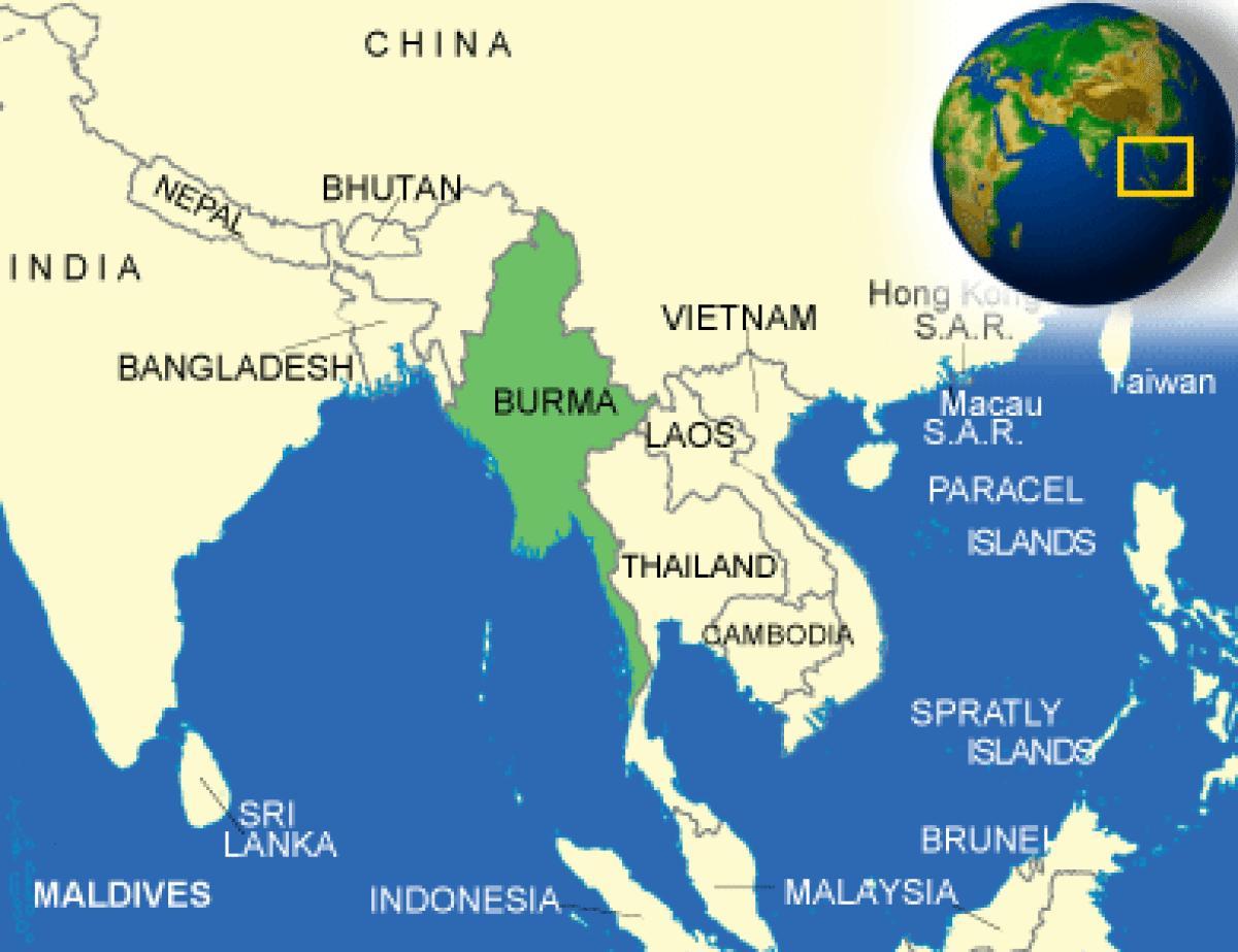Burma or Myanmar map