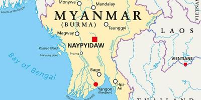 Myanmar country map