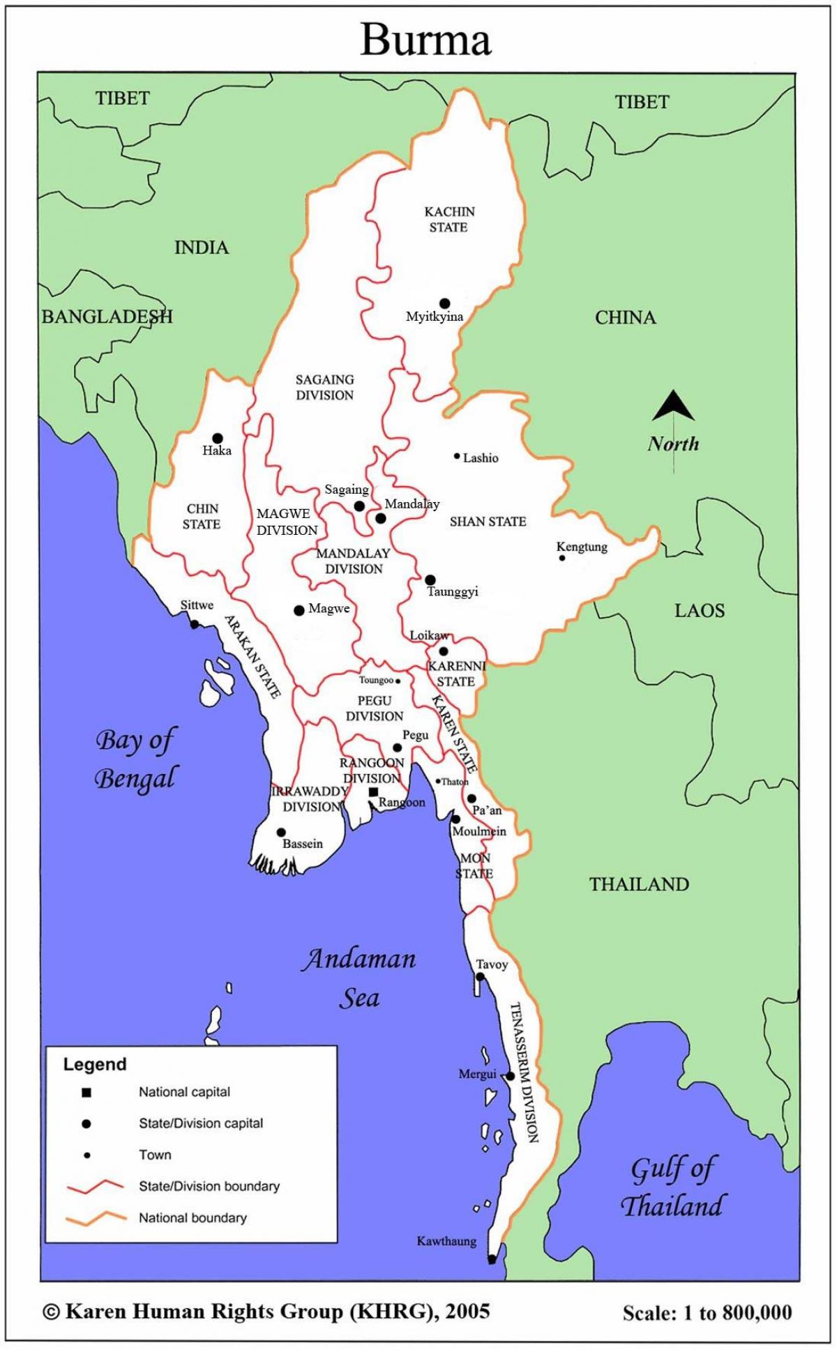 Myanmar tourist attractions map