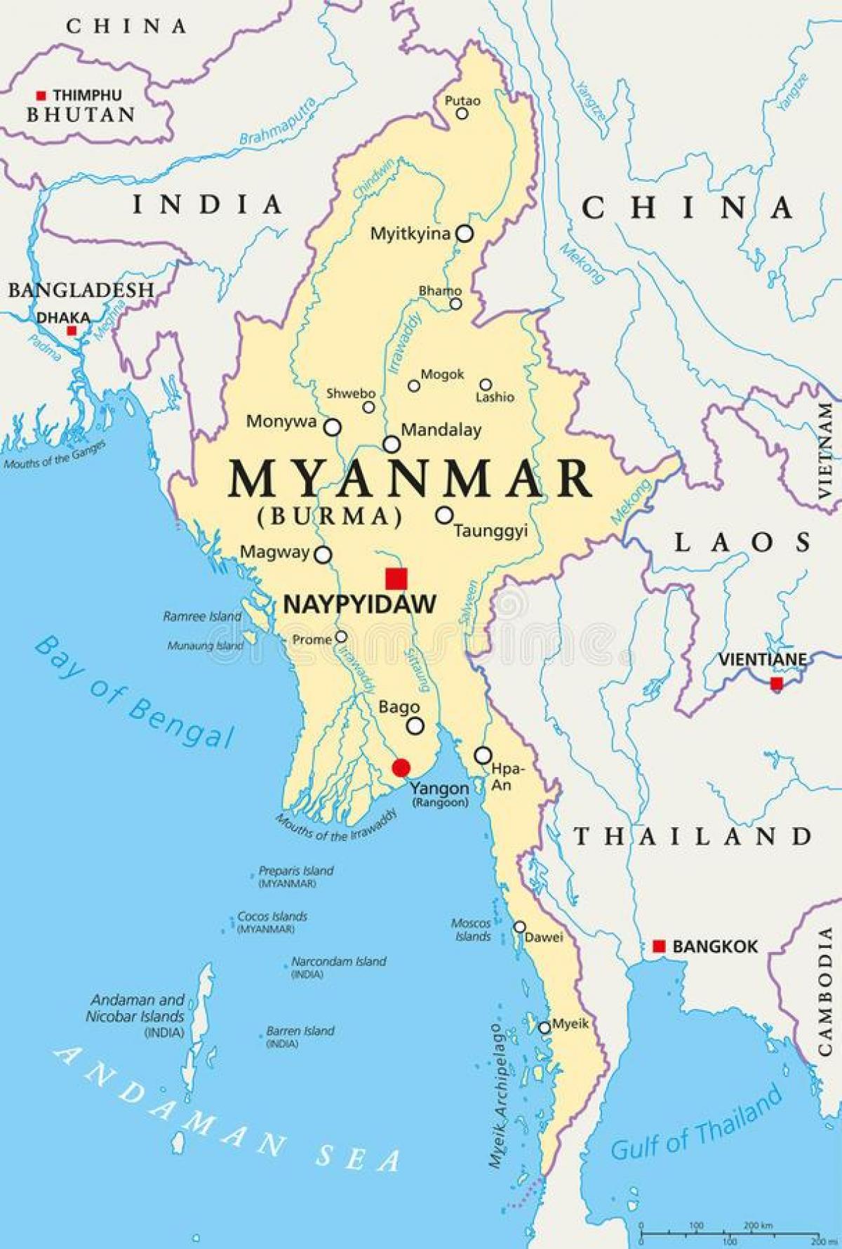 naypyidaw Myanmar map