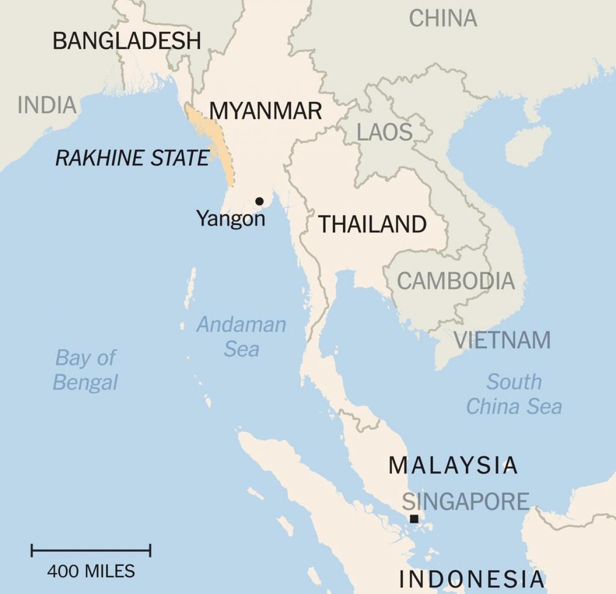 rakhine state Myanmar map