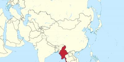 World map Myanmar Burma