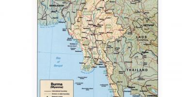 Map of Myanmar with cities